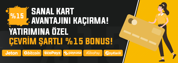 %15 Sanal Kart Bonus